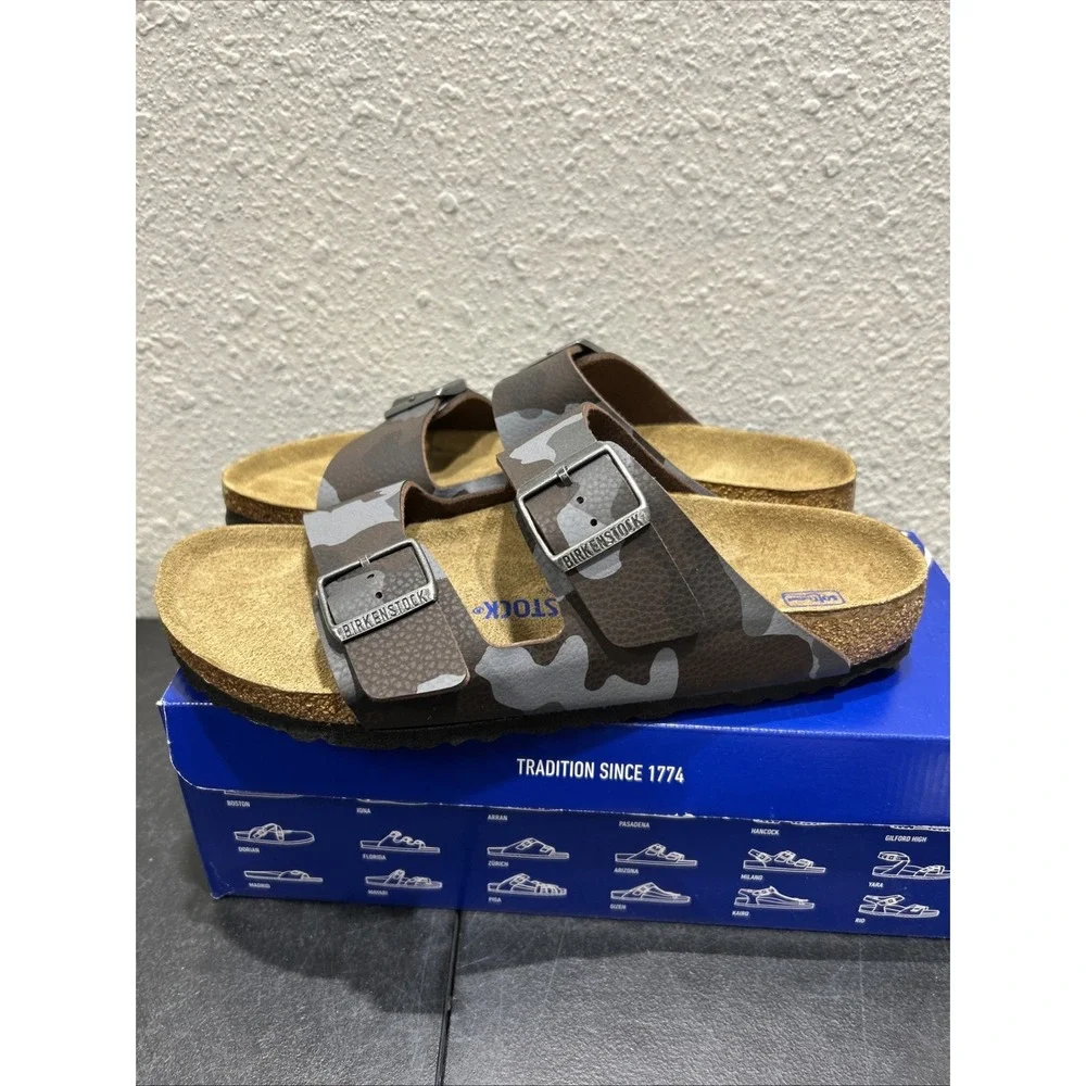 Birkenstock Arizona Birko-Flor Camouflage Brown EU 42 US M 9 L 11 Mens